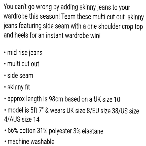 Multi cut out skinny jeans - Picture 3 of 4